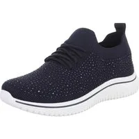 Ital-Design Bequemer Sneakers für Damen mit atmungsaktivem Obermaterial Sneaker (91554402) Flach Sneakers Low in Dunkelblau