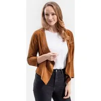 18N62 Boleroblazer NECHARMOISE (1-tlg) aus Ziegenvelours mit offenen Säumen