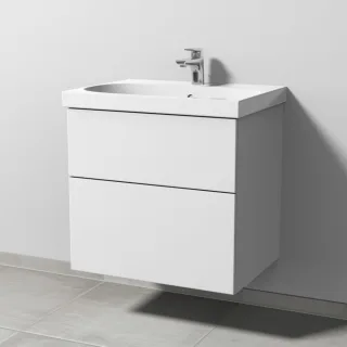 Sanipa 3way Waschtischunterbau zu Geberit Acanto Waschtisch mit 2 Auszügen, Weiß-Soft SM41643