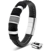 SERASAR Lederarmband Leder Herrenarmband "Ring" (Klassisch, elegant, casual, 1-tlg), aus Echtleder, Länge durch extra Glied verstellbar