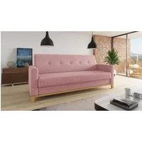 Sofnet Schlafsofa Wood, mit Schlaffunktion und Bettkasten, Bettsofa mit Holzfüße und Wellenfeder