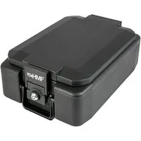 HMF Geldkassette Feuerfeste Dokumentenbox DIN A4, Geldkassette abschließbar, Dokumentenkassette 41 x 28 x 15,5 cm, schwarz