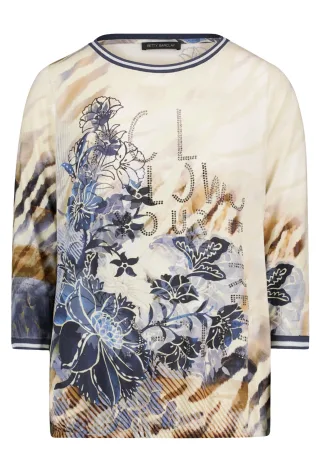 Betty Barclay - Casual-Shirt Beige/Blau - Gr. - 38