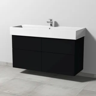 Sanipa 3way Waschtischunterbau zu Duravit Vero Air Waschtisch mit 2 Auszügen, Schwarz-Matt SF43608