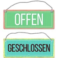 speecheese Metallschild Offen oder Geschlossen Wendeschild mit Kordel Schild Türschild