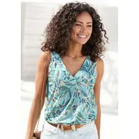 Vivance Tanktop mit Alloverdruck, sommerliches Jerseytop mit V-Ausschnitt