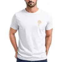Neverless Print-Shirt Herren T-Shirt Palme Logo Print Sommer Badge Emblem Minimal Line Art mit Print