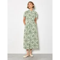 Apricot Hemdblusenkleid Druckkleid (mit Bindeband) mit Bindeband