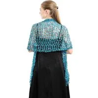 Zaewry Modeschal Damen Pailletten-Modeschal, Fransen- und Lochmuster-Schal, glänzender modeschal, ideal für Partys, Bälle und Hochzeiten.