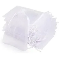 Agger Kalender zum Selbstbasteln 100 Stück Organzasäckchen, Organzabeutel, 7 x 9 CM, Geschenkbeutel Organza, Schmuckbeutel, Hochzeit-Säckchen