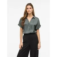Vila Kurzarmbluse VIENNA RAVENNA S/S TOP - NOOS Kunstfaser, regular fit