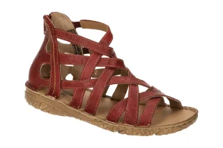 Josef Seibel Damen Sandalette 74106 IVY 06 Rot Echtleder R?mersandale Keilabsatz