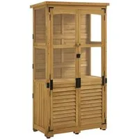 MCombo Gerätehaus M MCombo Gartenschrank Holz Wetterfest, 87×46×160 cm 0120, klein, Outdoor, Holz mit Acrylplatten, höhenverstellbar