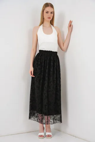 Blumiger Hoher Taillenschnitt Maxi A-Linien Rock