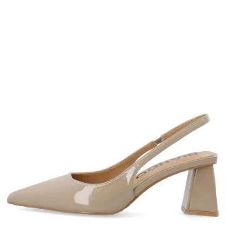 bianco - Elegante Slingback-Pumps mit modernem Blockabsatz beige - Gr. - 40
