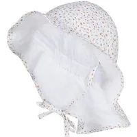 Sterntaler® Sonnenhut UV-Schutz 50+ Sonnenhut Blümchen (1-St) Sonnenhut mit Blümchen, Gummi, Bindeband, Nackenschutz & Futter