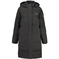 GUESS JEANS Outdoorjacke Damen Thermojacke Schwarz mit Kapuze und Taschen - Stylisch & Warm