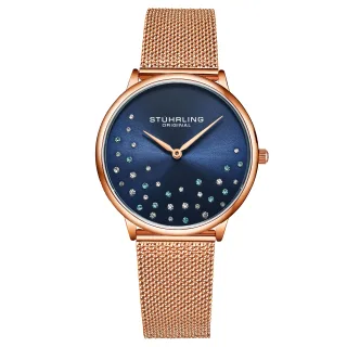 Rose Gold und Blau Symphony Quartz 38mm