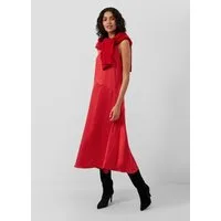 s.Oliver Midikleid Kleid Ärmelloses Satinkleid mit diagonaler Ziernaht