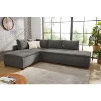 Jockenhöfer Gruppe Ecksofa Madrid L-Form, B: 306 cm, Liegefl. 180x200 cm, Dauerschläfer, mit Bettfuntkion, Bettkasten, Topper & Regal, Boxspringbettaufbau