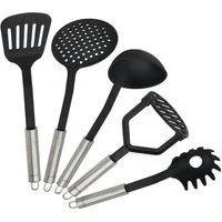 FACKELMANN Kochbesteck-Set Ovalgriff Küchenhelfer-Set, Edelstahl/Kunststoff
