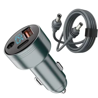 FSJ-088 163W 3-in-1 Car Charger Adapter for Starlink Mini 100W DC Power Port 45W PD USB-C & 18W Fast Charging Lighter Sp