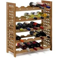 relaxdays Weinregal Walnuss für 25 Flasche