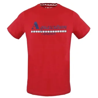 Aquascutum Check Strip Logo Rotes T-Shirt