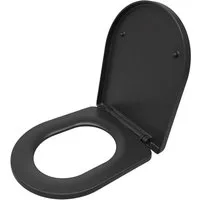 relaxdays WC-Sitz Toilettendeckel mit Absenkautomatik, Anthrazit