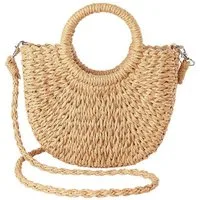 Zaewry Strandtasche Stroh-Strandtasche für Damen, Umhängetasche Boho-Geldbörse, süße gewebte Handtasche mit Henkel, Korbtasche
