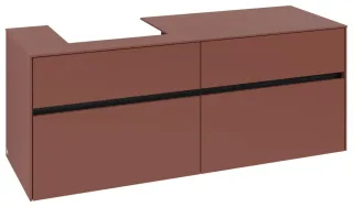 Villeroy & Boch Waschtischunterschrank Collaro C07400 1400x548x500mm 4 Ausz. Waschtisch li Wine Red C07400AH