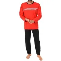 Normann Pyjama Normann Herren langarm Schlafanzug mit Frontprint in zeitloser Optik