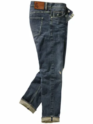 Mey & Edlich Herren Gerockte Selvedge-Jeans Blau 98 % Baumwolle, 2 % Elasthan