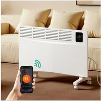 EMKE Konvektor 2000W Elektro Heizkörper Elektrisch Heizgerät WiFi Steuerung Heizung, Wandmontage stehend mit rollen energiesparend Heizung für ca. 20 m²