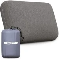 NEOLYMP Reisekissen Reisekissen Memory Foam 50x30x10 cm - kompaktes ergonomisches Kissen, Flugzeug Kissen fürs Reiseformat - Reise Essentials, Camping Kissen atmungsaktiv & waschbar mit Tragetasche