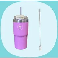 TUPPERWARE Thermobecher Tupperware® Big T Tumbler 630 ml rosa inkl. Trohhalmbürste