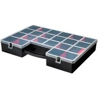 PLAST1 Aufbewahrungsbox Organizer 22 Fächer Aufbewahrungbox Sortimentskasten Schraubenbox