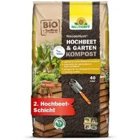 Neudorff Bio-Erde NeudoHum Bio Hochbeet- und GartenKompost 40 Liter, mit Bodenhilfsstoff / Komposterde, (Torffreier Bio-Kompost ideal als zweite Schicht im Hochbeet, unkrautfrei und nährstoffreich), verbessert die Struktur des Bodens und das Leben im