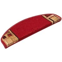 vidaXL Stufenmatte Treppenmatten Selbstklebend 15 Stk. Rot 65x21x4 cm, Rechteckig, Höhe: 4 mm