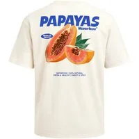 Neverless Oversize-Shirt Herren T-Shirt - Papaya - Oversized Relaxed Fit Printshirt Sommer mit Print