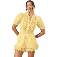 LIPSY Playsuit Lipsy Kurzarm-Playsuit mit Lochstickerei (1-tlg)