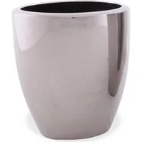 matches21 HOME & HOBBY Blumentopf Blumentöpfe silber Glanz rund 3 Größen (1 St)