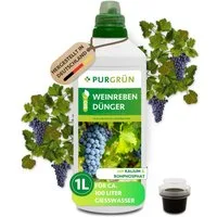 Purgrün Obstdünger Bio Weinreben Dünger, NPK 3+2+6, Algenextrakt, 1 Liter, Flüssigdünger, 1-St., 1 Liter