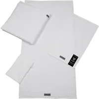 ROSS Waschhandschuh Smart, (6-St), Uni-Rippe mit Velourslabel