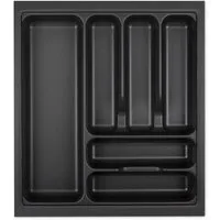 SO-TECH® Besteckeinsatz ORGA-BOX VIII Besteckeinsatz Lavagrau perlstruktur, 411 x 480 mm im 50er Schrank