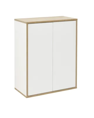 Fackelmann FINN Doppel-Midischrank 60x75x30,5,Weiß-AsEi,2T,Push, 84613 84613