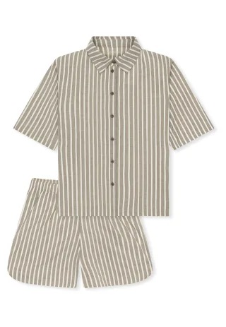 SCHIESSER - Schlafanzug kurz oliv - Gr. - 42