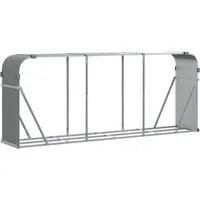 vidaXL Kaminholzregal Kaminholzunterstand Hellgrau 234x45x100 cm Verzinkter Stahl, BxTxH:234x45x100 cm