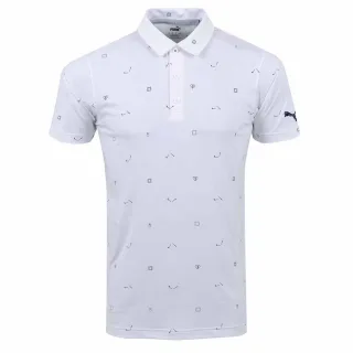 Puma Cloudpsun H8 Shortsleeve Hellhite Männer Golf Polo -Hemd 533855 01