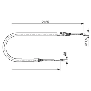 Bosch Handbremsseil hinten Peugeot 407